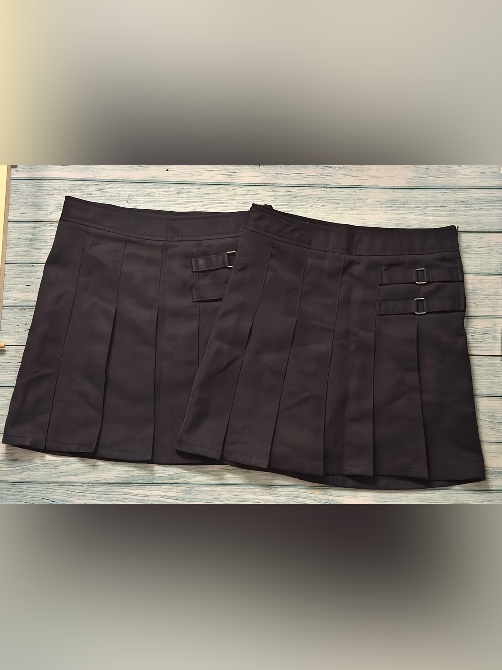 French Toast | Two Navy Blue Pleated School Skirts with Double Side Buckles NWOT